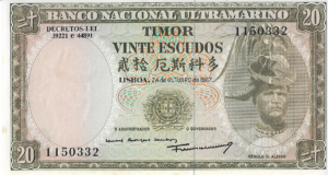 P 26 - TIMOR LESTE  20 ESCUDOS   1967 FE