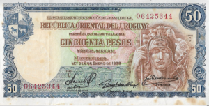 P 38b - URUGUAI  50 PESO 1952 MBC
