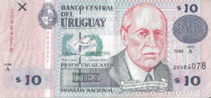 P 81a - URUGUAI  10 PESO URUGAUIOS 1998 MBC