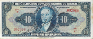 C 018 - CÉDULA 10 CRUZEIRO 1943  -TESOURO NACIONAL - 1ª Estampa (ABN) - Soberba/Flor De Estampa