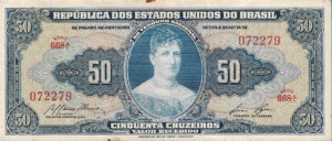 C 026 - CÉDULA 50 CRUZEIROS 1956 - TESOURO NACIONAL - 1ª Estampa (ABN) - MBC