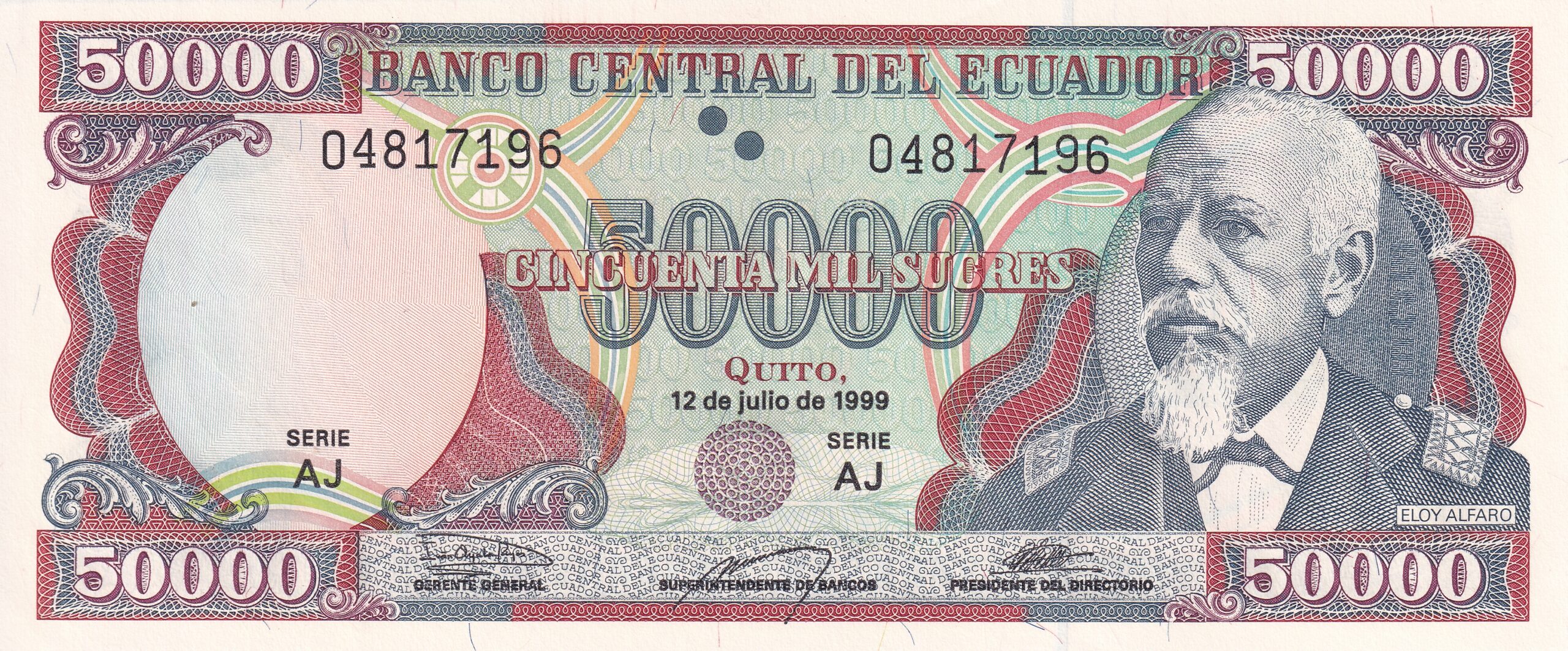 P130d P 130d - EQUADOR 50 000 Sucres 1999 FE - Imagem 1