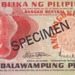 P 162as1- FILIPINAS 20 PISOS  Ang Bagong Lipunan; Selo tipo 4, ESPECIMEN  1978-85  FE