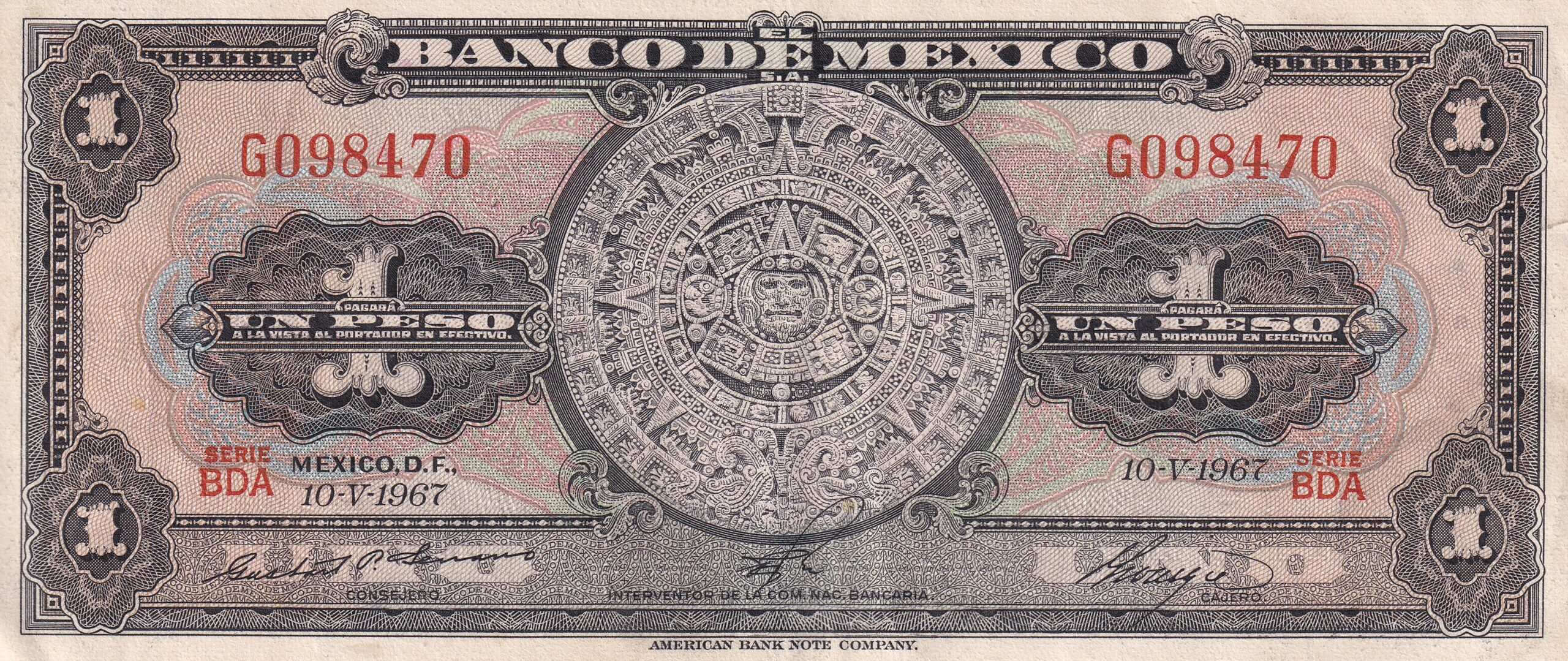 P59 1 P 59j MEXICO 1 PESO 1967 S - Imagem 1