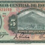 P 120 - BOLIVIA  - 5 BOLIVIANOS - 1928 - FE