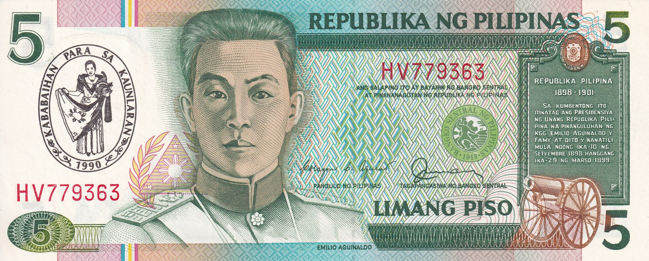 P168cr P 168cr- FILIPINAS 5 PISOS, 1990 FE - Imagem 1