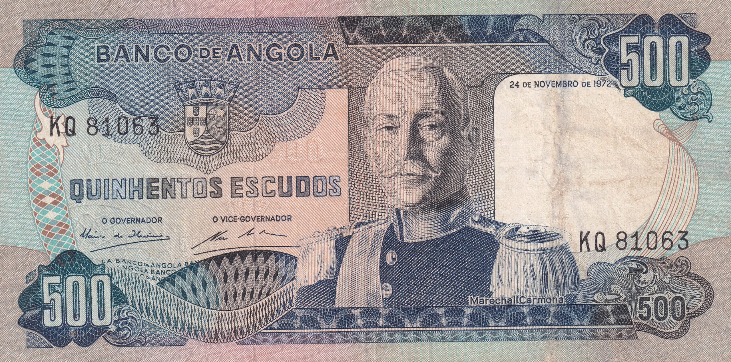 P102 2 P102 - Angola - 500 ESCUDOS - 1972/73 - MBC - Imagem 1
