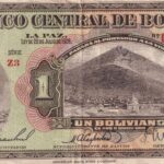 P 118d - BOLIVIA  1 Boliviano  1928  MBC