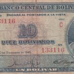 P 130 - Bolívia - 10 Pesos - 1945 - MBC