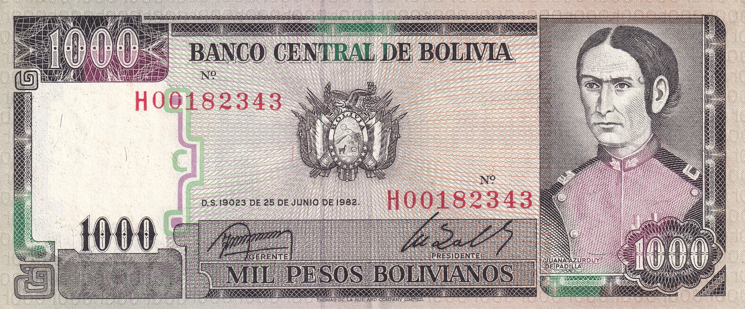 P167 1 P 167 - Bolívia - 1000 Pesos - 1982 - S - Imagem 1