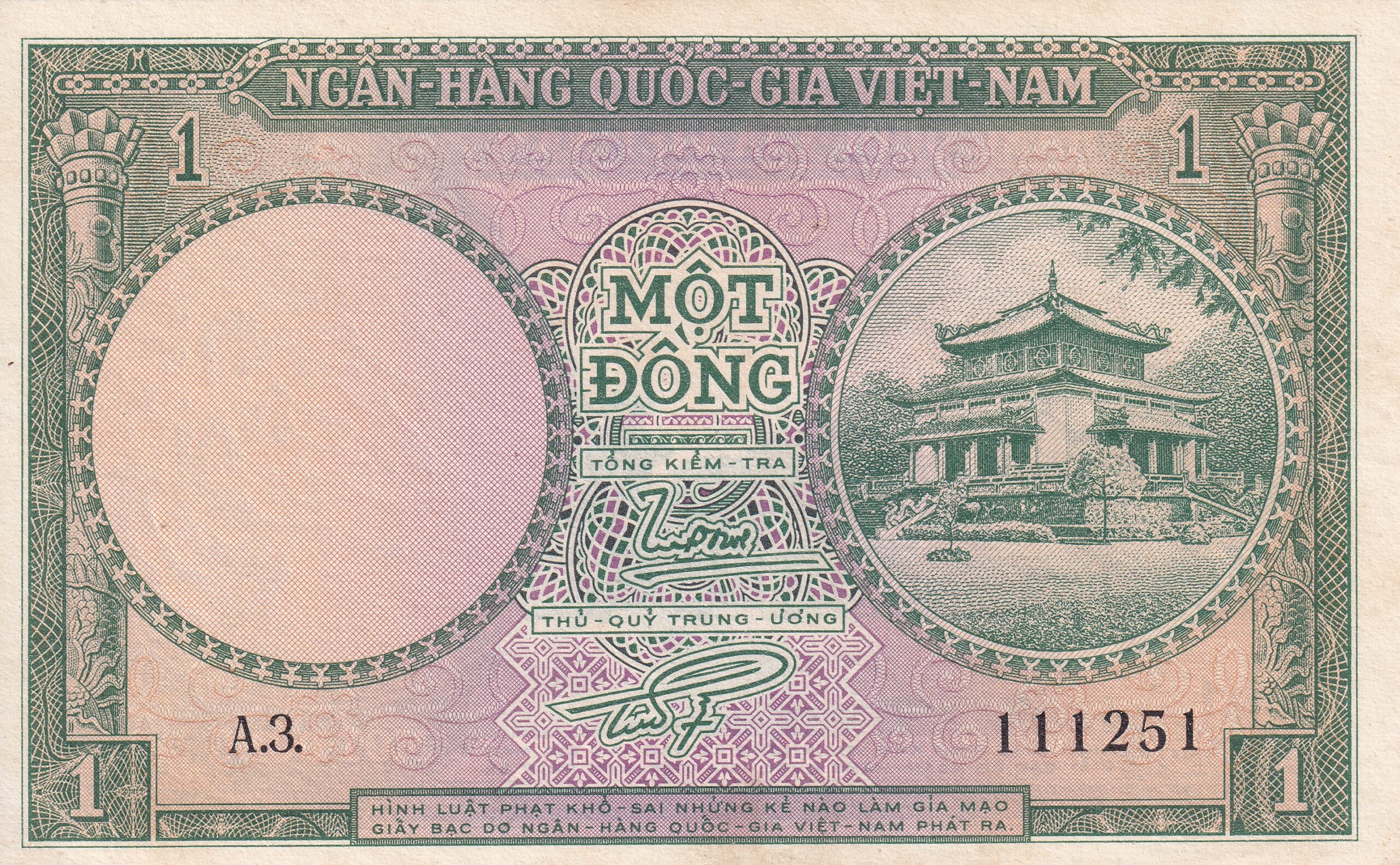 P1 1-0 P 1 - VIETNAM DO SUL 1 DONG 1955 S/FE - Imagem 1