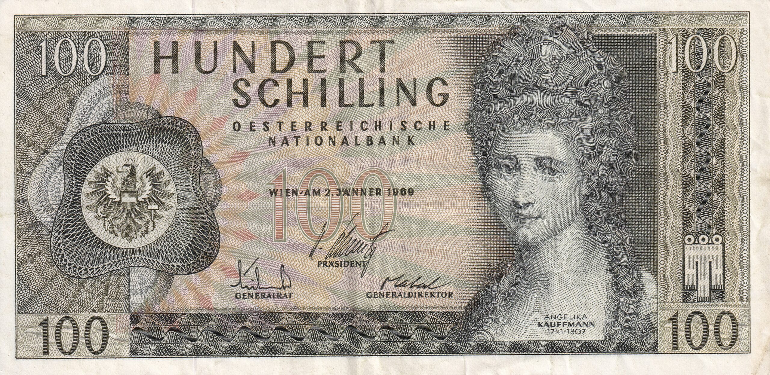 P145a 2-1 P145a Áustria - 100 Schilling -1969- MBC/S - Imagem 1