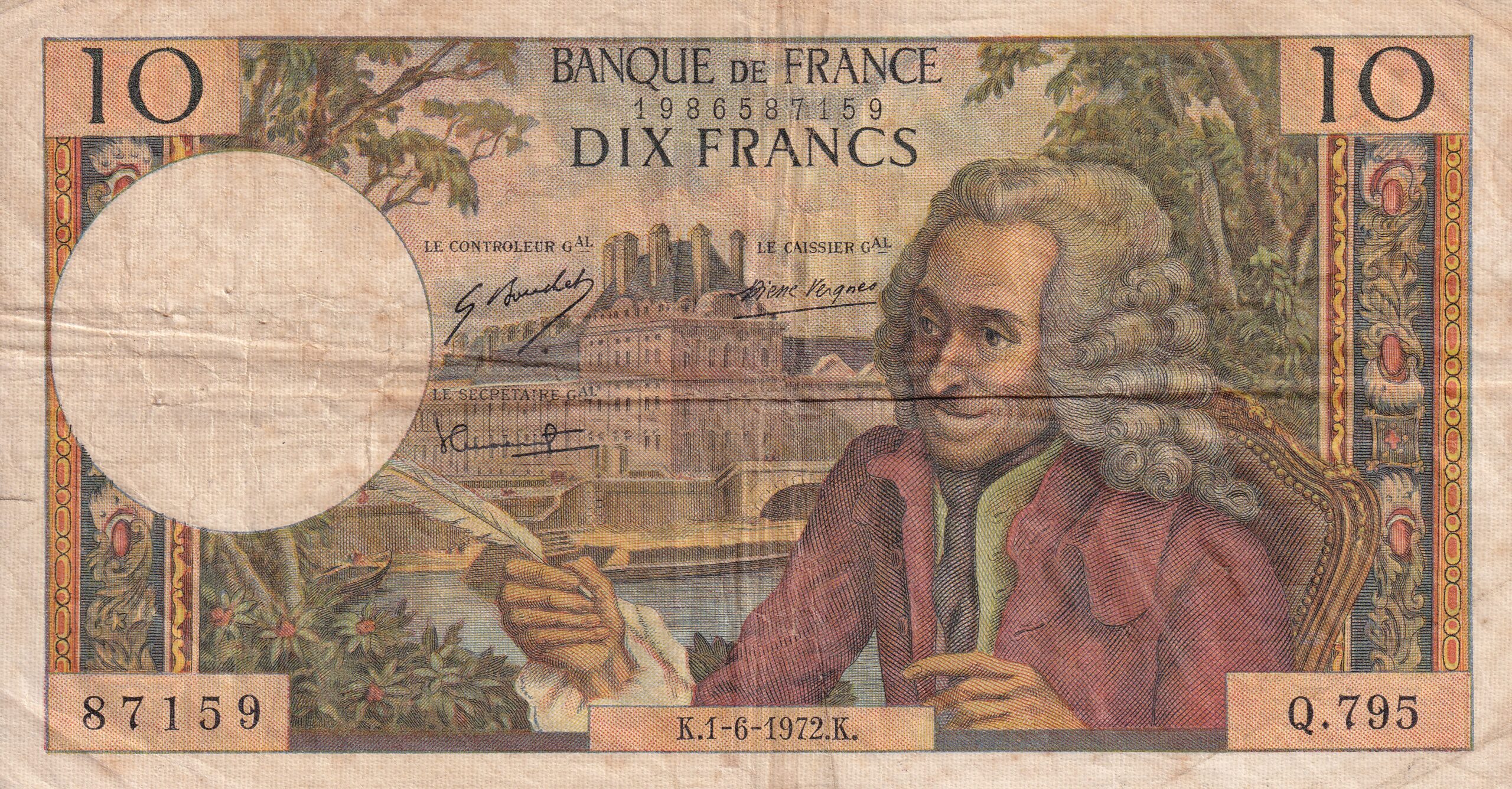 P147d 2 P 147d- França 10 FRANCS 1972 MBC - Imagem 1