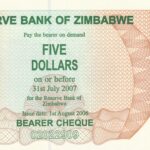 P 38 - ZIMBABWE 5 DOLARES 2006/07 FE