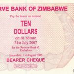 P 39 - ZIMBABWE 10 DOLARES 2006/07 FE