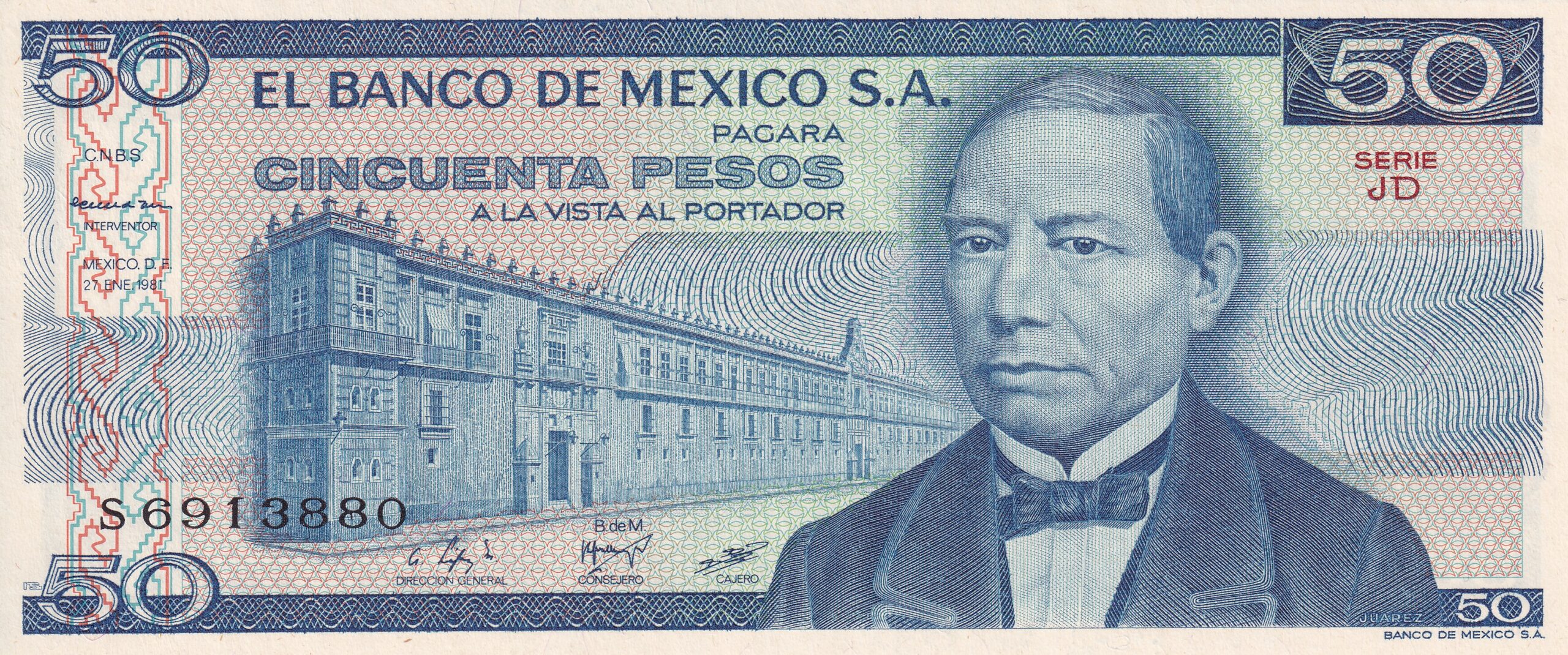 P 73 –  MEXICO 50 PESOS  1981 FE