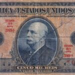 C 002 - CÉDULA 5 CRUZEIRO 1942 - Carimbo -TESOURO NACIONAL - 1ª Estampa (ABN) - Série 375-436 - MBC+