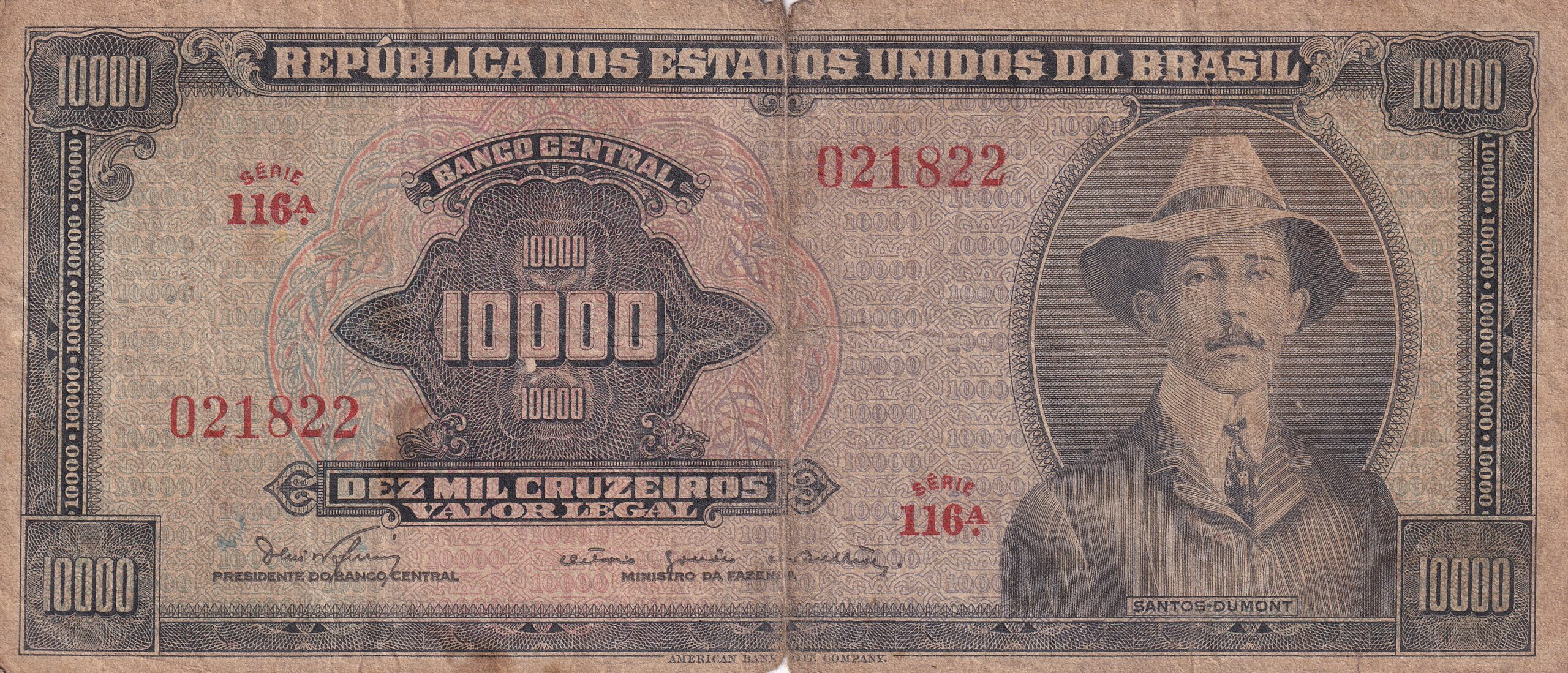 C060 2 C060 - CÉDULA 10.000 CRUZEIROS 1966- TESOURO NACIONAL - 1ª Estampa (ABN) - MBC - Imagem 1