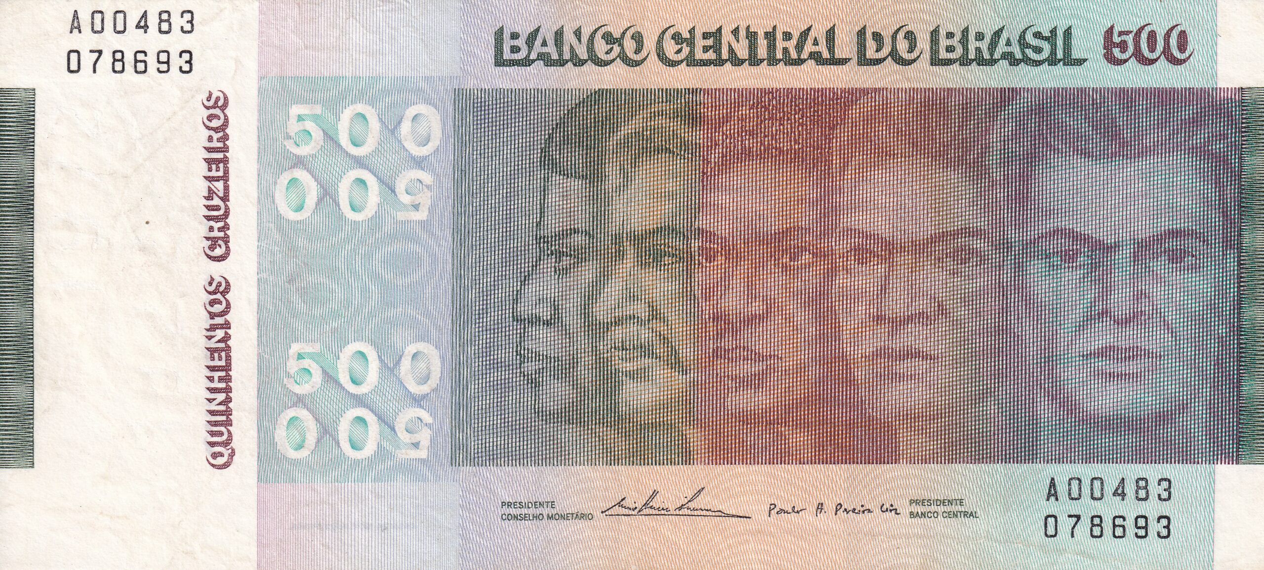 C149 1 C149 - CÉDULA 500 CRUZEIROS 1974 - BANCO CENTRAL DO BRASIL - CMB - S - Imagem 1