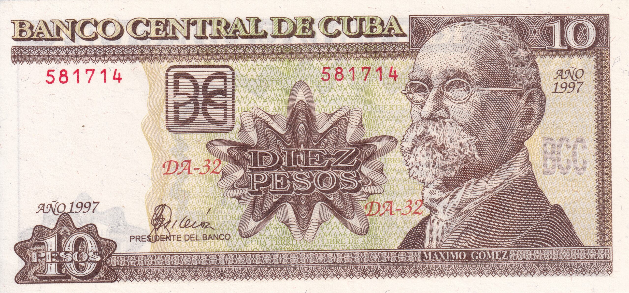 P117a P 117 - CUBA 10 PESOS 1997 FE - Imagem 1