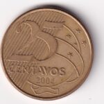 RI v524a - MOEDA 25 CENTAVOS  2004 MBC  REVERSO  INVERTIDO