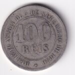 MOEDA 100 Réis 1871 CUPRO-NÍQUEL  FUNDO LISO MBC+